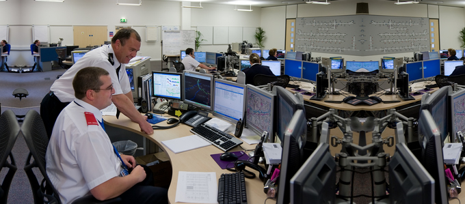 True Security Inc. command center with officers monitoring security feeds